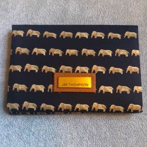 JIM THOMPSON Silk Pocket mirror and Tissue Cover, Classic Elephant Print